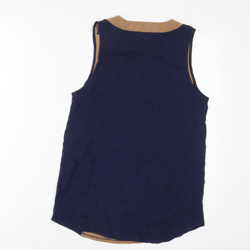 NEXT Womens Blue Viscose Basic Blouse Size 8 V-Neck
