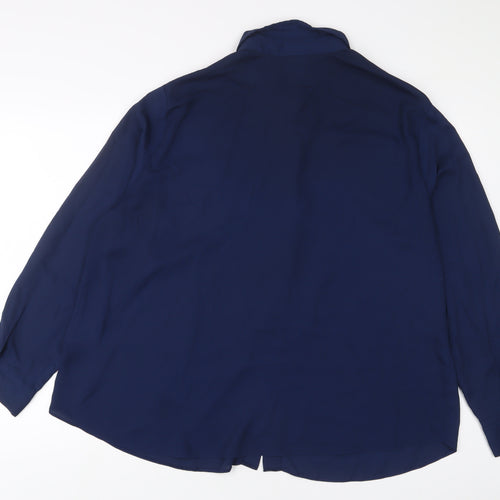 ASOS Womens Blue Polyester Basic Button-Up Size 20 Collared