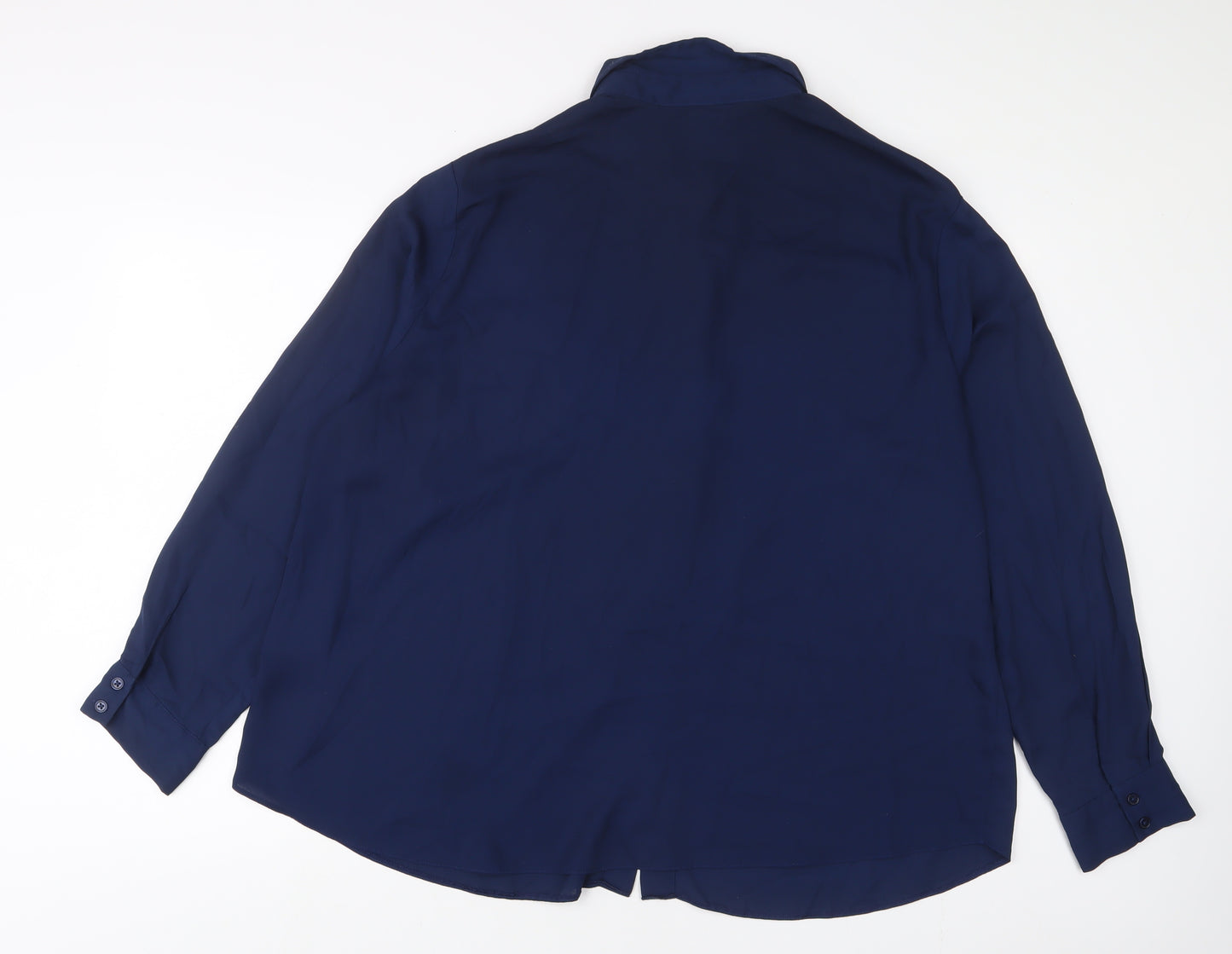 ASOS Womens Blue Polyester Basic Button-Up Size 20 Collared