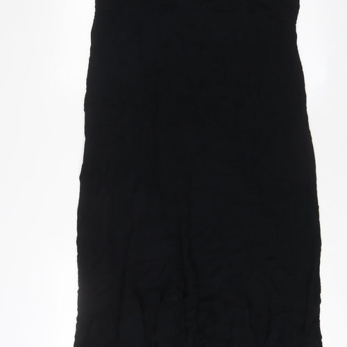 Emreco Womens Black Viscose A-Line Size 16 V-Neck Pullover - Embroidered