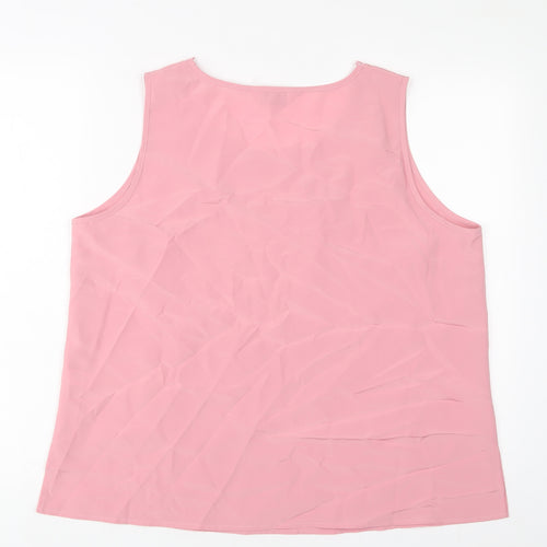 Kaleidoscope Womens Pink Polyester Basic Tank Size 18 Scoop Neck - Embroidered, Sequins