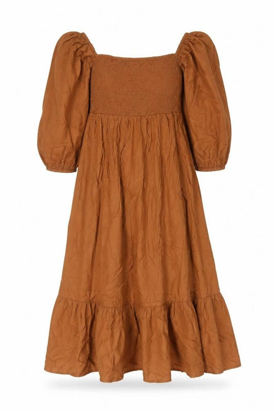 Front view of Urban Outfitters women’s brown cotton a-line, size S, square neck pullover