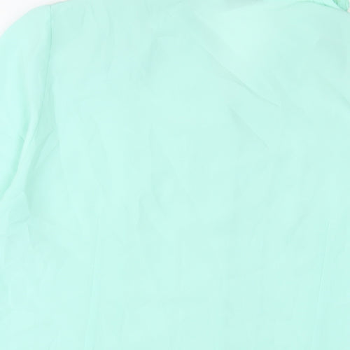Adam Collection Womens Blue Polyester Basic Button-Up Size 18 Collared - Embroidered, Sequins