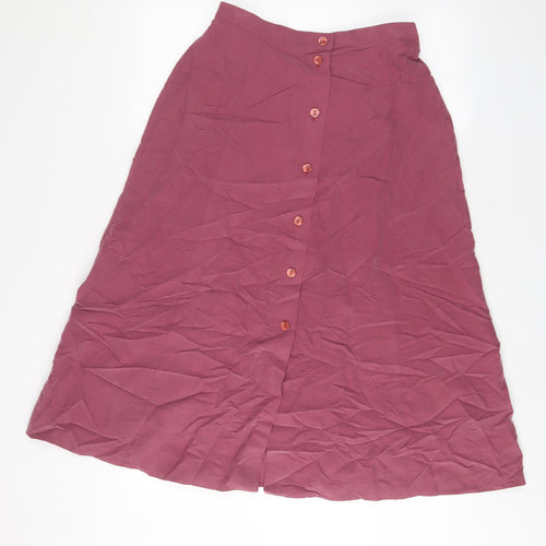 Holmewood Womens Pink Viscose A-Line Skirt Size 12 Button