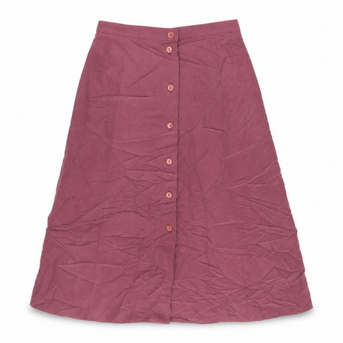 Holmewood Womens Pink Viscose A-Line Skirt Size 12 Button