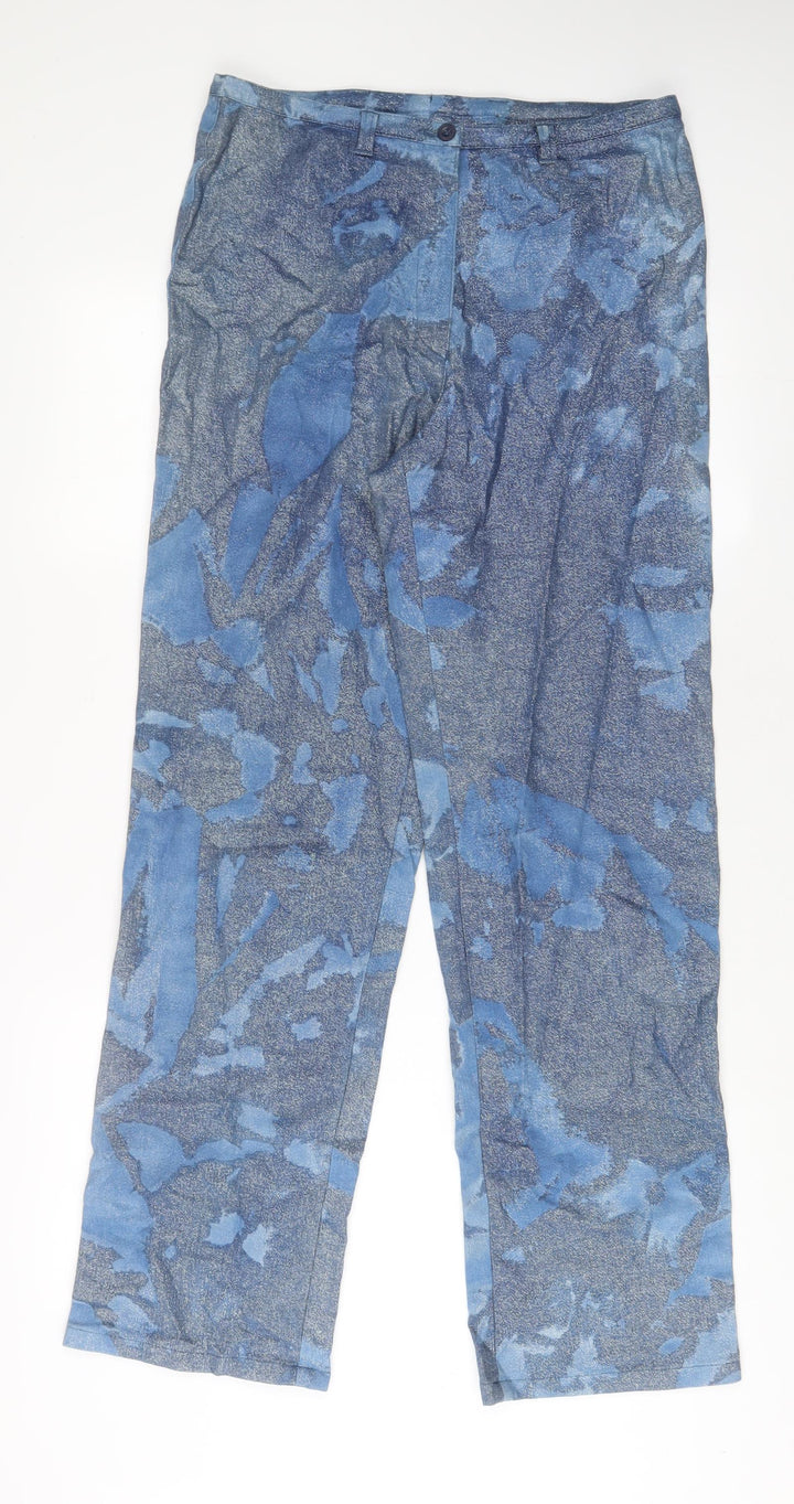 Wichele Womens Blue Cotton Straight Jeans Size 14 L32 in Regular Zip