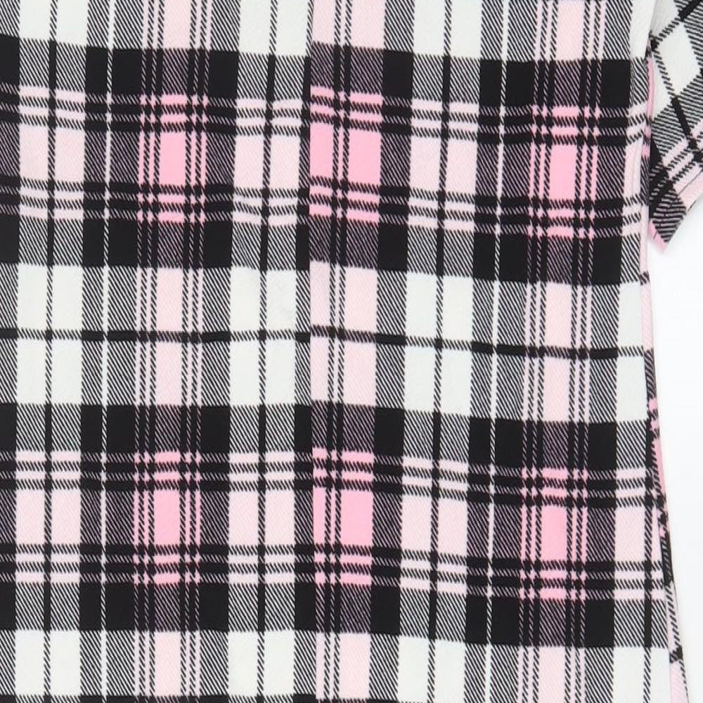 KAAYA Womens Pink Plaid Polyester Bodycon Size 16 Crew Neck Pullover