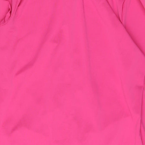 Be Beau Womens Pink Polyester A-Line Size 16 Collared Button - Ruched