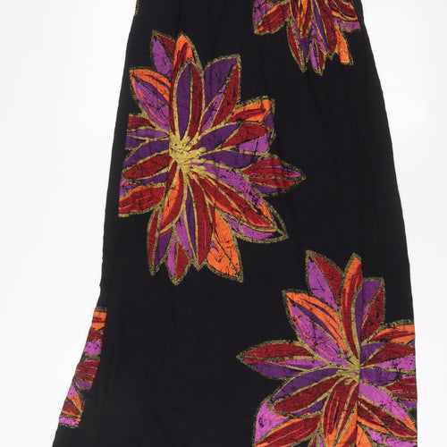 NEXT Womens Black Floral Viscose A-Line Size 14 Off the Shoulder Pullover