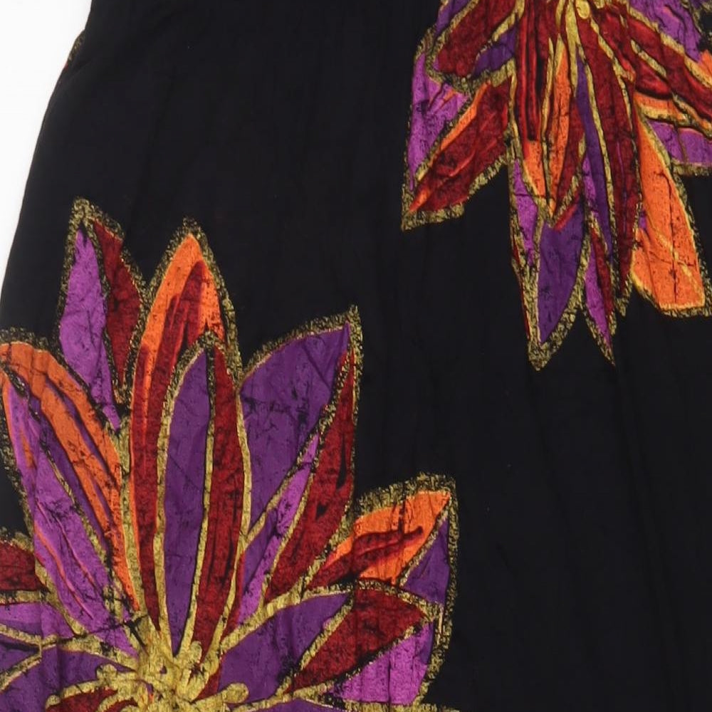 NEXT Womens Black Floral Viscose A-Line Size 14 Off the Shoulder Pullover