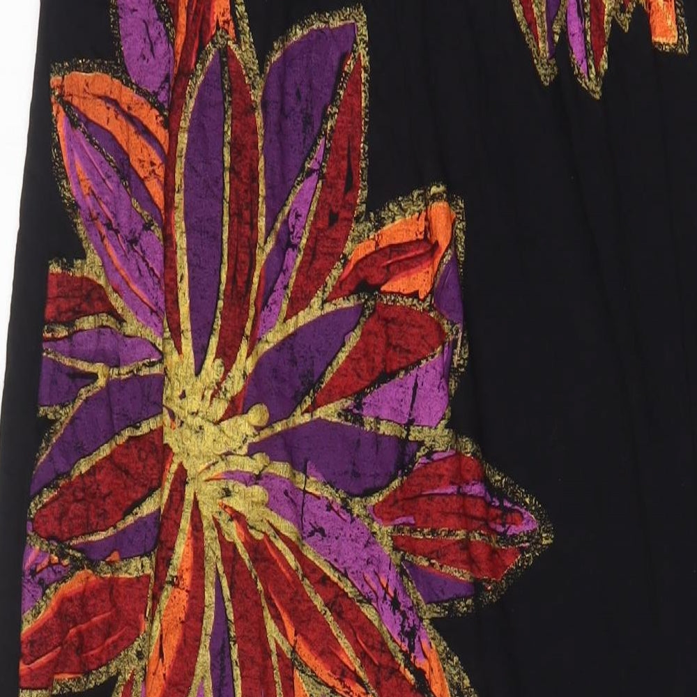 NEXT Womens Black Floral Viscose A-Line Size 14 Off the Shoulder Pullover