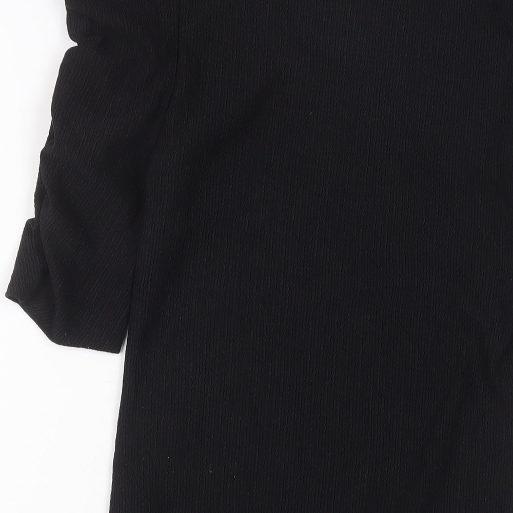 New Look Womens Black Polyester Bodysuit One-Piece Size 12 Snap