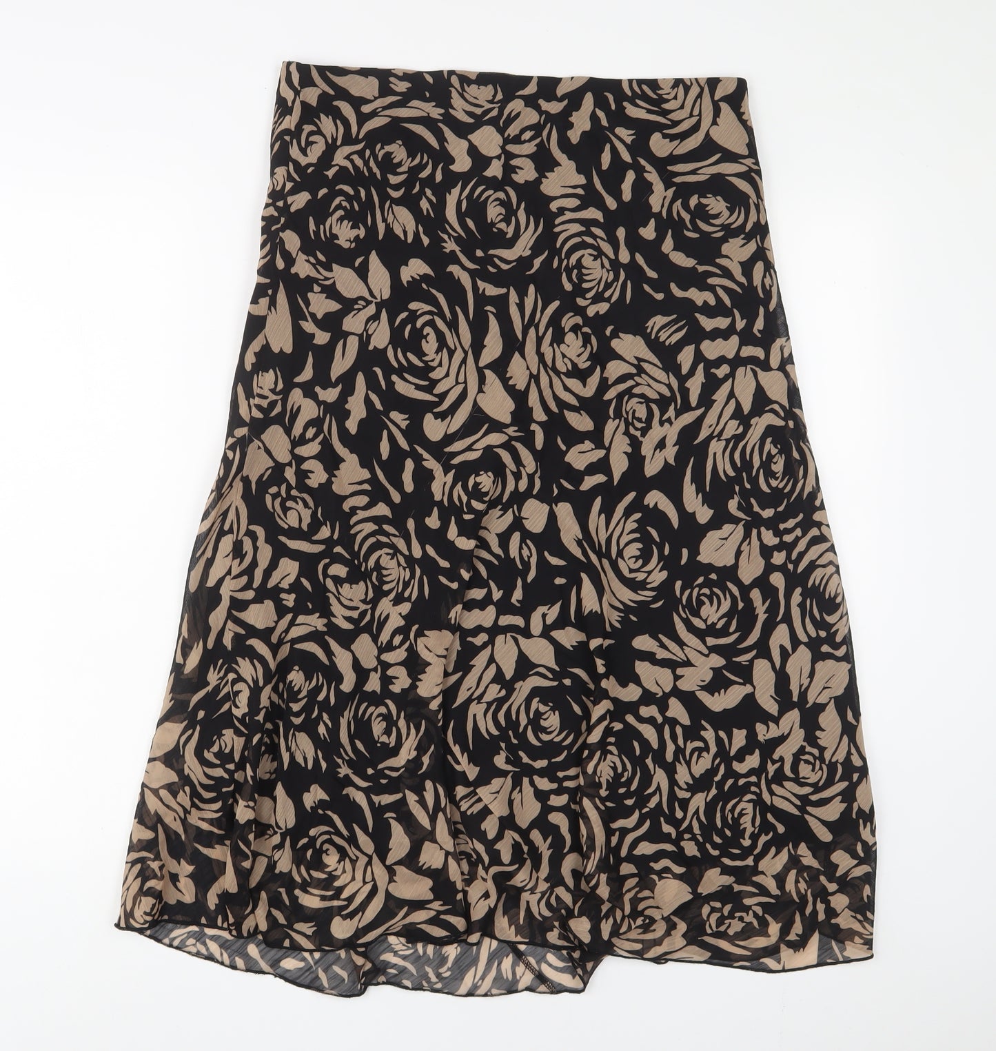 EWM Womens Brown Geometric Polyester A-Line Skirt Size 12