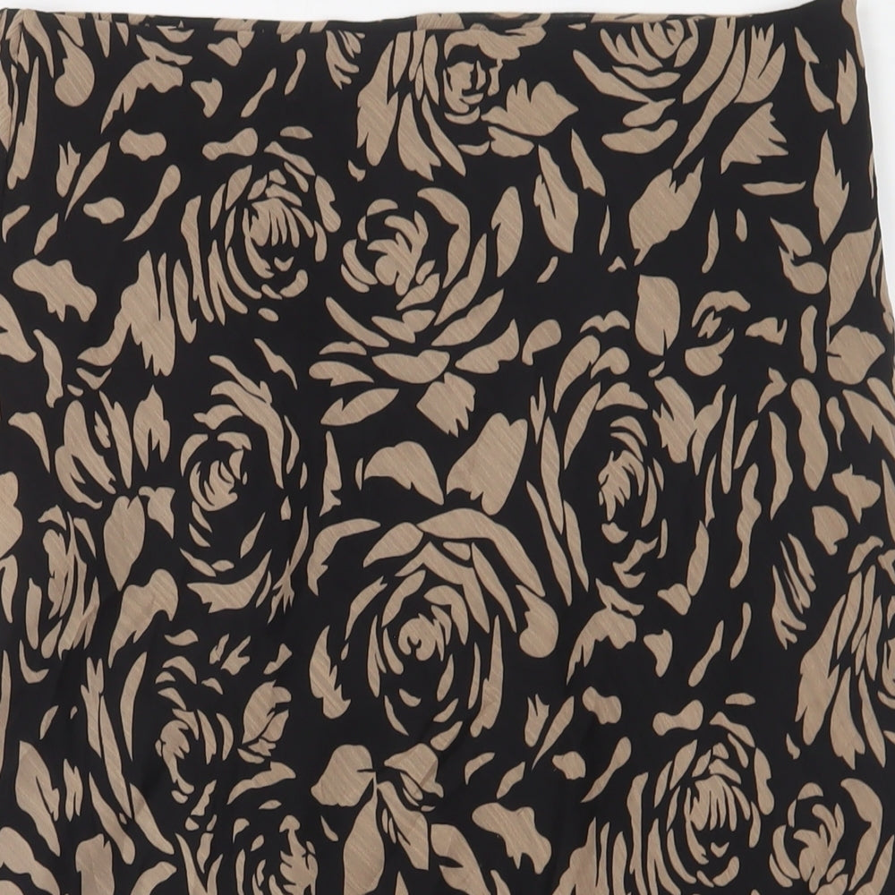 EWM Womens Brown Geometric Polyester A-Line Skirt Size 12