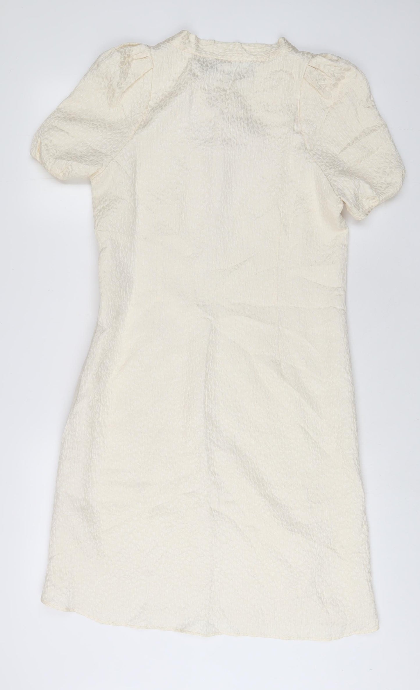 Laundry Industry Womens Ivory Geometric Cotton A-Line Size S V-Neck Zip - Buttons