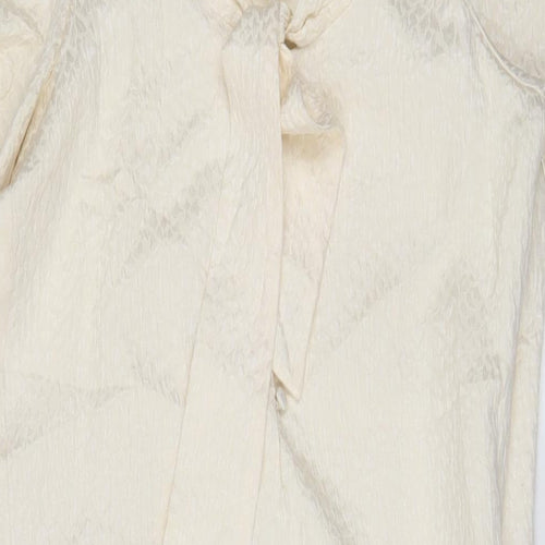 Laundry Industry Womens Ivory Geometric Cotton A-Line Size S V-Neck Zip - Buttons
