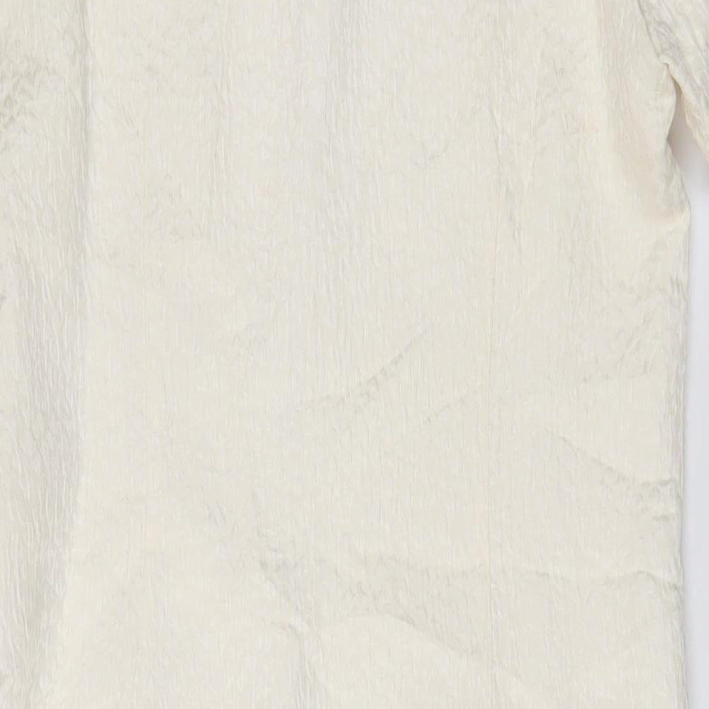 Laundry Industry Womens Ivory Geometric Cotton A-Line Size S V-Neck Zip - Buttons
