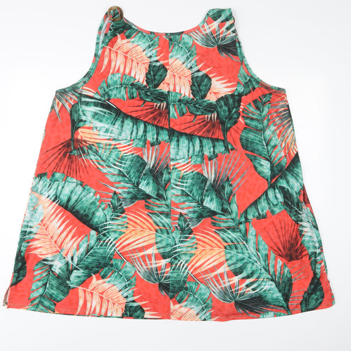 Bonmarché Womens Multicoloured Geometric Polyester Basic Tank Size 24 Scoop Neck