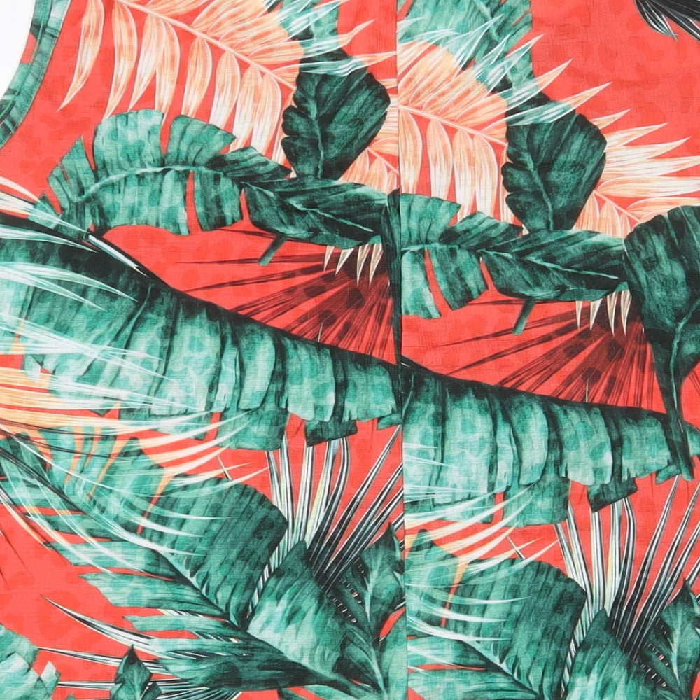 Bonmarché Womens Multicoloured Geometric Polyester Basic Tank Size 24 Scoop Neck