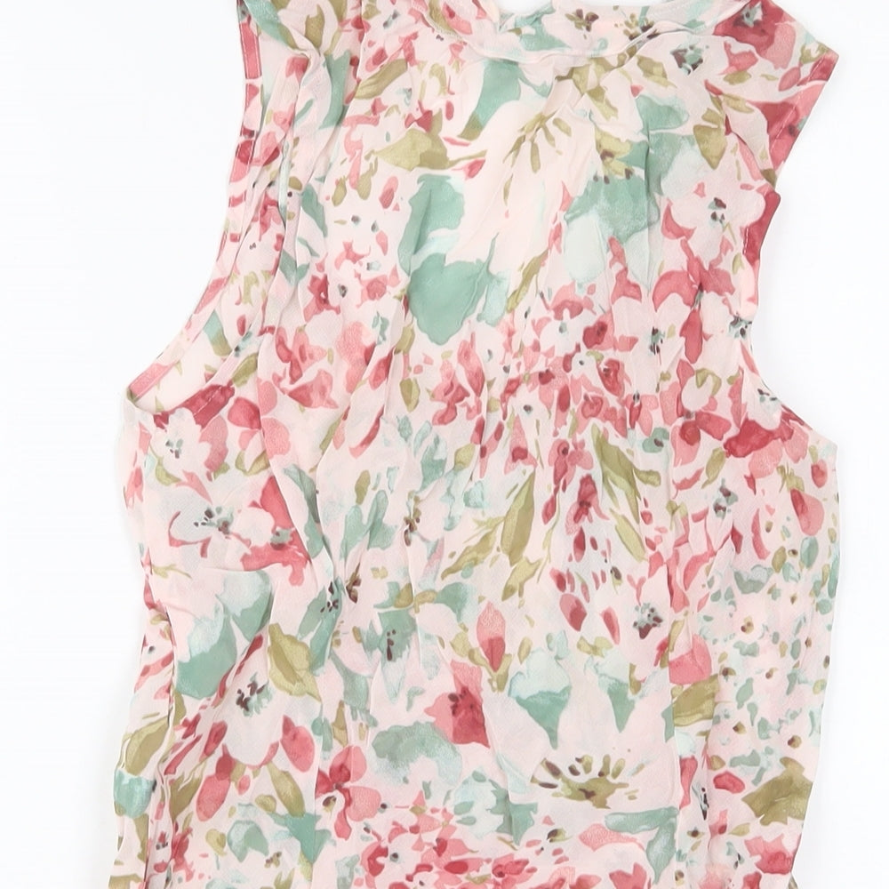 Per Una Womens Multicoloured Floral Viscose Basic Tank Size 8 Scoop Neck