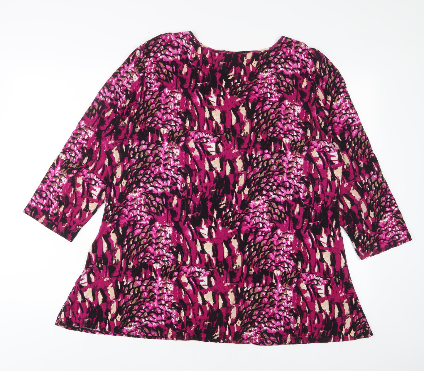 Saloos Womens Purple Viscose Basic T-Shirt Size 2XL Scoop Neck