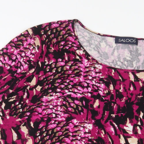 Saloos Womens Purple Viscose Basic T-Shirt Size 2XL Scoop Neck