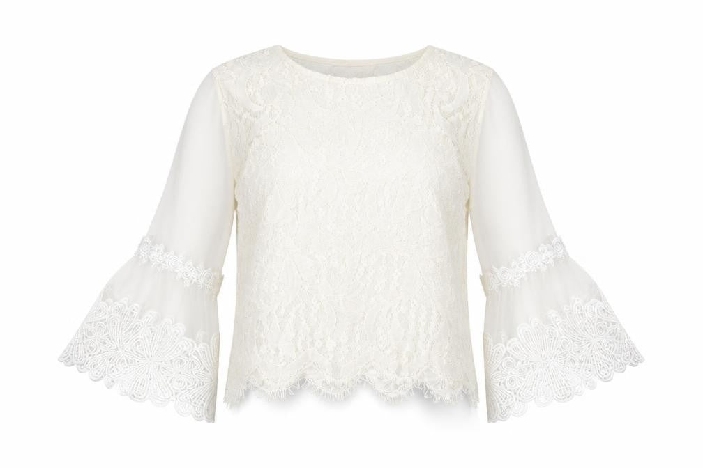 Apricot Womens Ivory Viscose Basic Blouse Size 10 Crew Neck