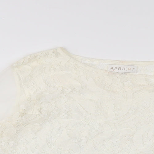 Apricot Womens Ivory Viscose Basic Blouse Size 10 Crew Neck