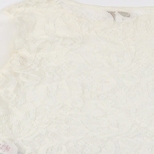 Apricot Womens Ivory Viscose Basic Blouse Size 10 Crew Neck