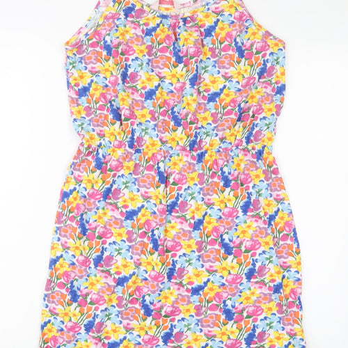Board Angels Womens Multicoloured Floral Cotton A-Line Size 12 Scoop Neck Pullover