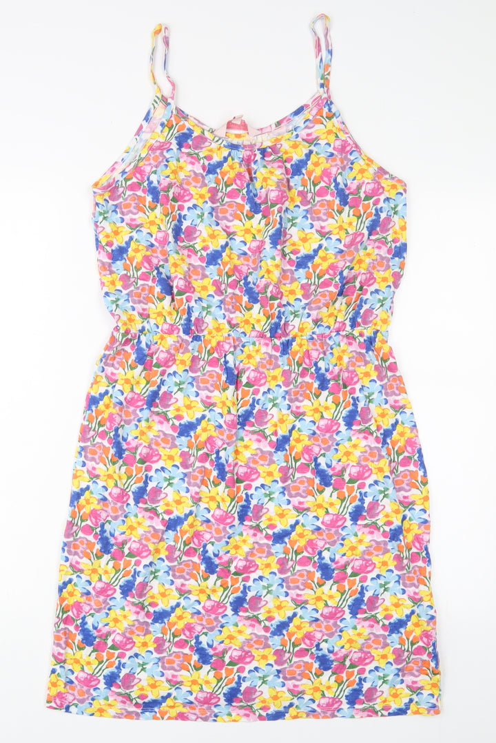 Board Angels Womens Multicoloured Floral Cotton A-Line Size 12 Scoop Neck Pullover
