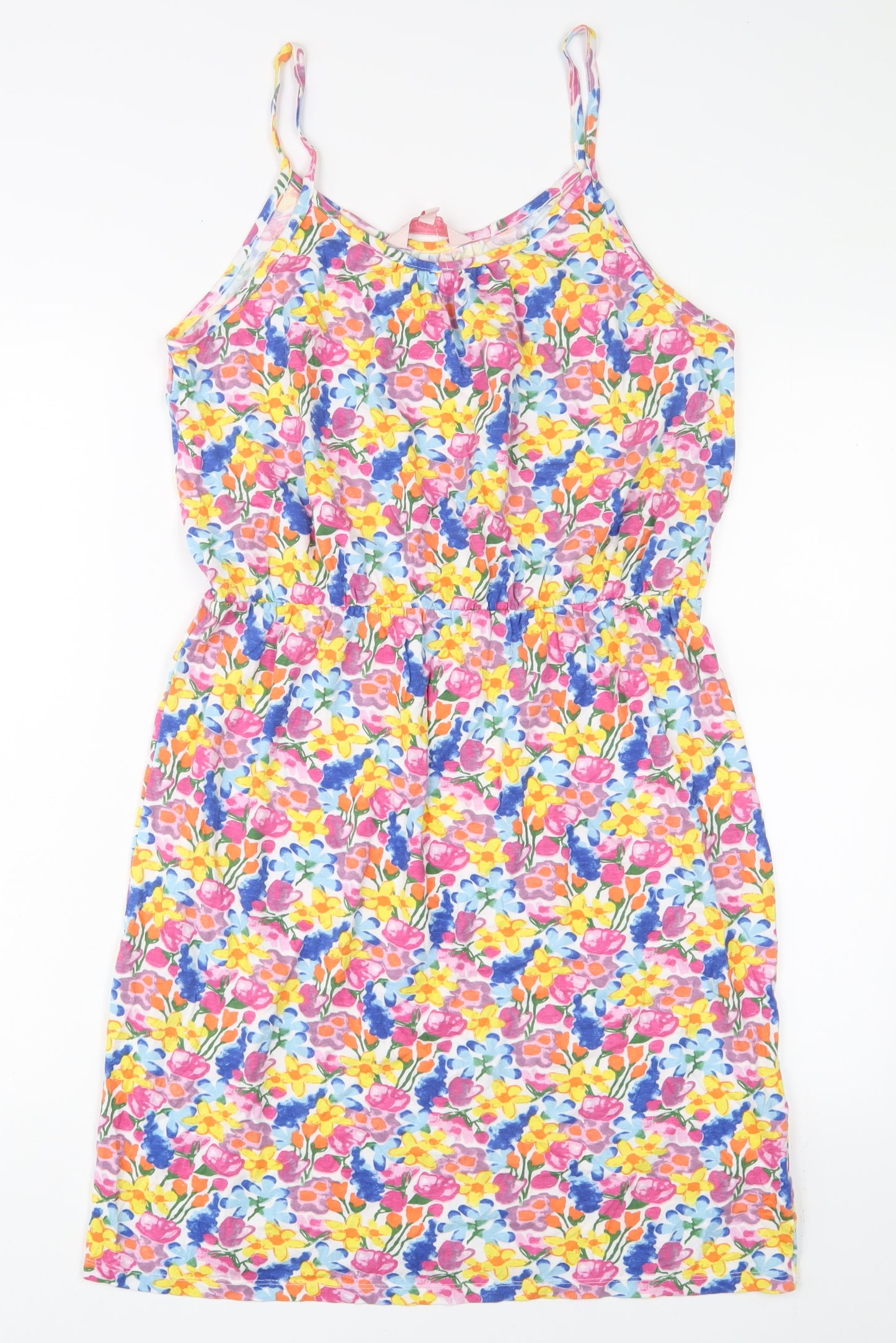 Board Angels Womens Multicoloured Floral Cotton A-Line Size 12 Scoop Neck Pullover