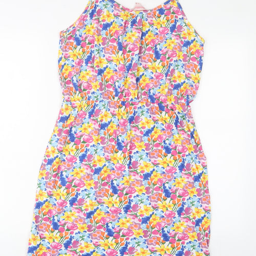 Board Angels Womens Multicoloured Floral Cotton A-Line Size 12 Scoop Neck Pullover