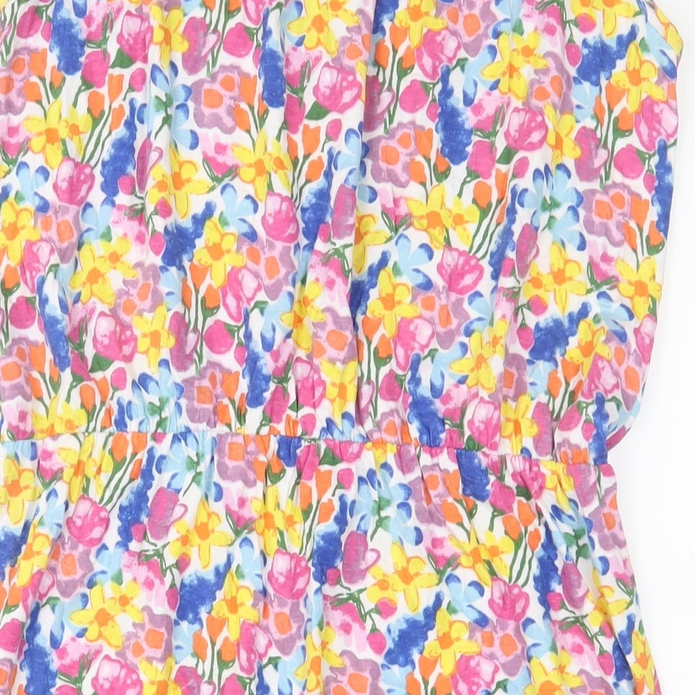 Board Angels Womens Multicoloured Floral Cotton A-Line Size 12 Scoop Neck Pullover