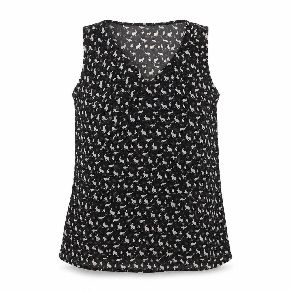 Monsoon Womens Black Geometric Polyester Basic Tank Size 10 Cowl Neck