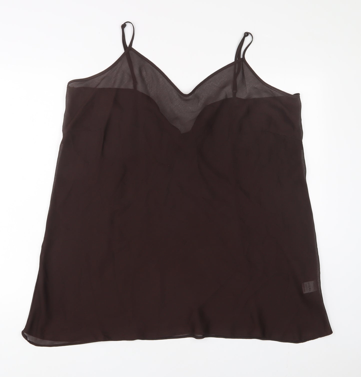 Bonmarché Womens Brown Polyester Camisole Tank Size 24 V-Neck