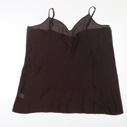 Bonmarché Womens Brown Polyester Camisole Tank Size 24 V-Neck