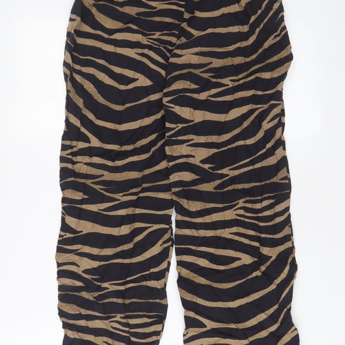 ASOS Womens Brown Animal Print Viscose Top Lounge Pants Size 8
