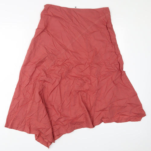 Sisley Womens Red Cotton A-Line Skirt Size 12 Snap