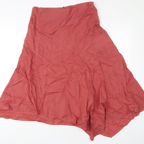 Sisley Womens Red Cotton A-Line Skirt Size 12 Snap