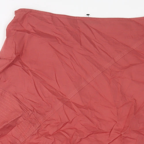 Sisley Womens Red Cotton A-Line Skirt Size 12 Snap