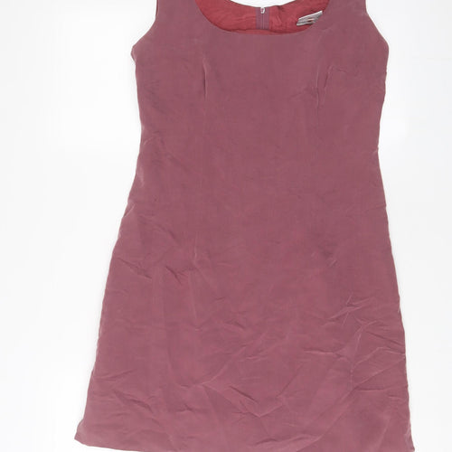 New Look Womens Purple Viscose A-Line Size 12 Scoop Neck Zip