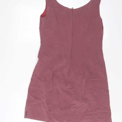 New Look Womens Purple Viscose A-Line Size 12 Scoop Neck Zip