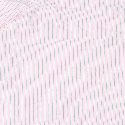 New Look Womens Pink Striped Cotton Basic Blouse Size 16 Off the Shoulder - Buttons