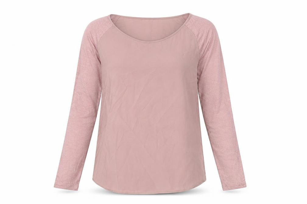 French Connection Womens Pink Polyester Basic Blouse Size M Crew Neck
