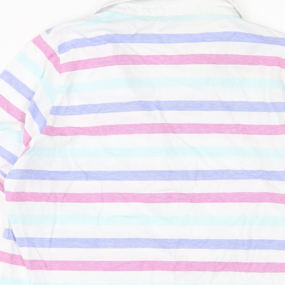 Golf.Co Womens Multicoloured Striped Cotton Basic Polo Size M Collared
