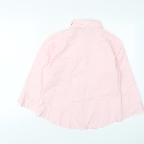 Marks and Spencer Womens Pink Cotton Basic Button-Up Size 14 Collared