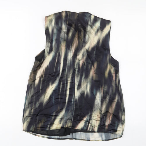 H&M Womens Multicoloured Geometric Polyester Basic Tank Size S Crew Neck