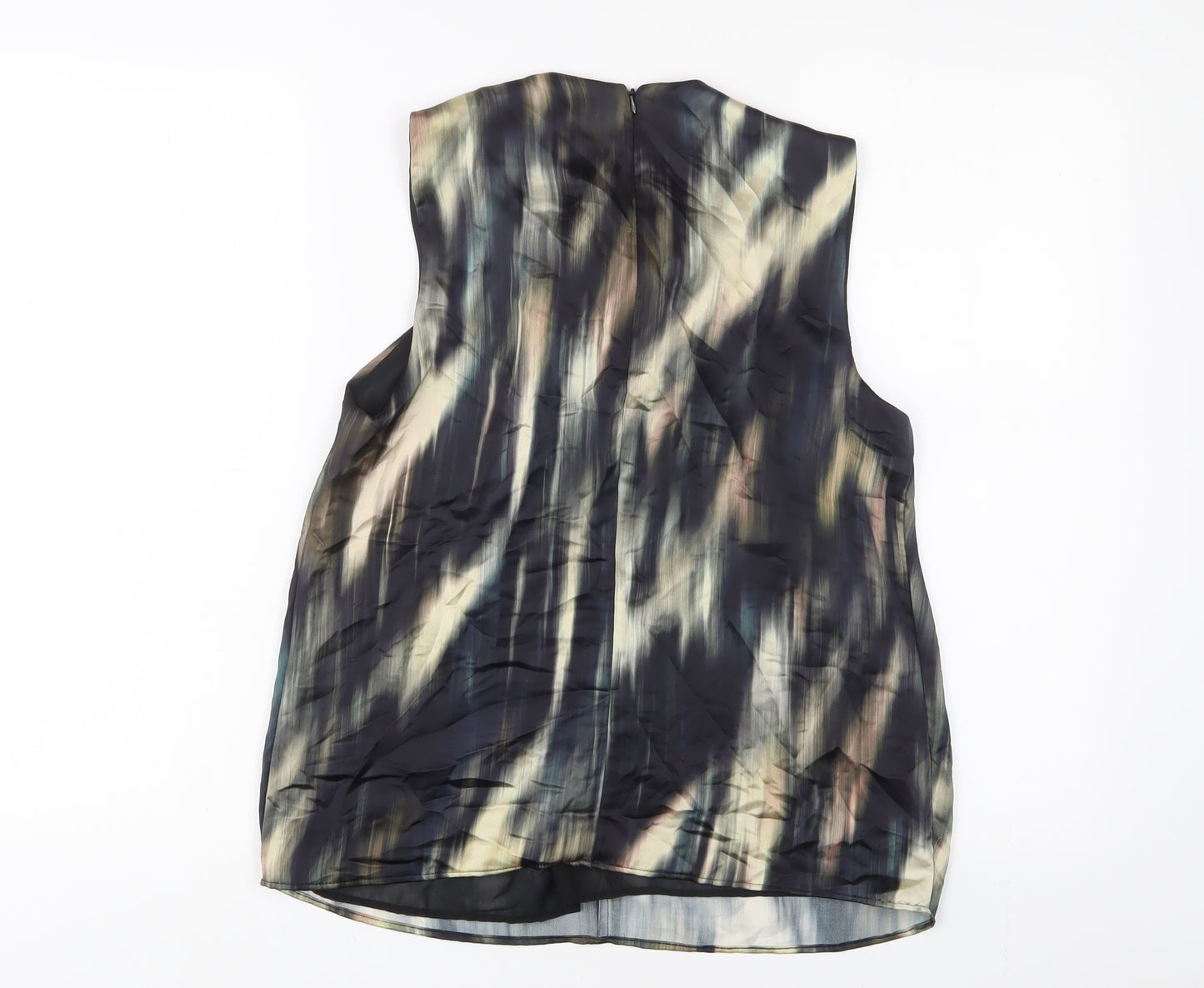 H&M Womens Multicoloured Geometric Polyester Basic Tank Size S Crew Neck