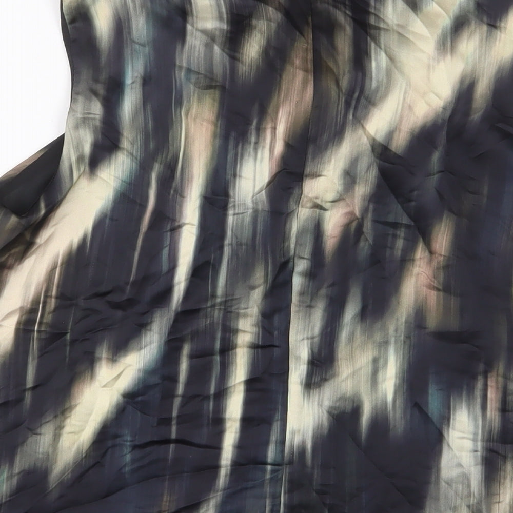 H&M Womens Multicoloured Geometric Polyester Basic Tank Size S Crew Neck